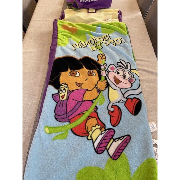 Vintage 2004 Dora the Explorer Boots Nick Jr Ready Bed Sleeping Bag Case Y2K - Picture 3 of 16